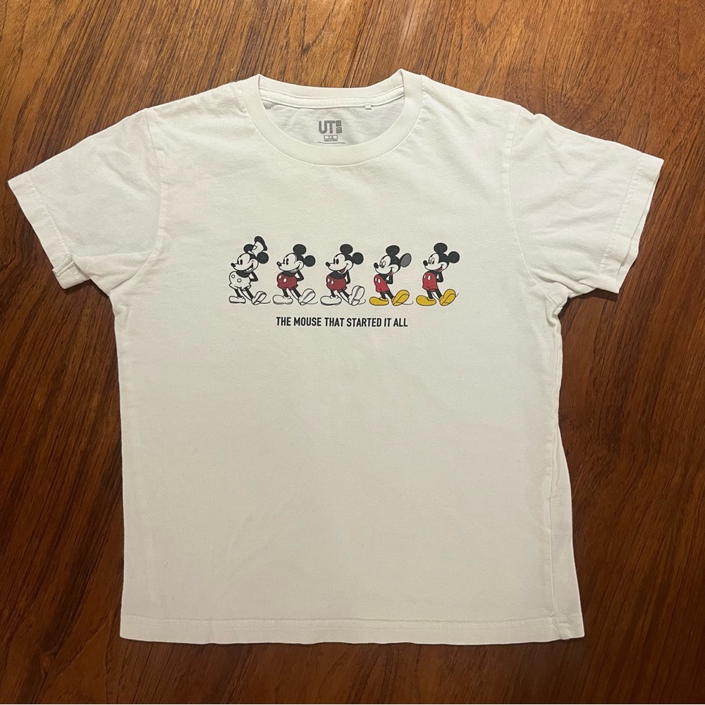 Kids White Mickey Mouse Graphic T-Shirt (Disney x Uniqlo Collab)